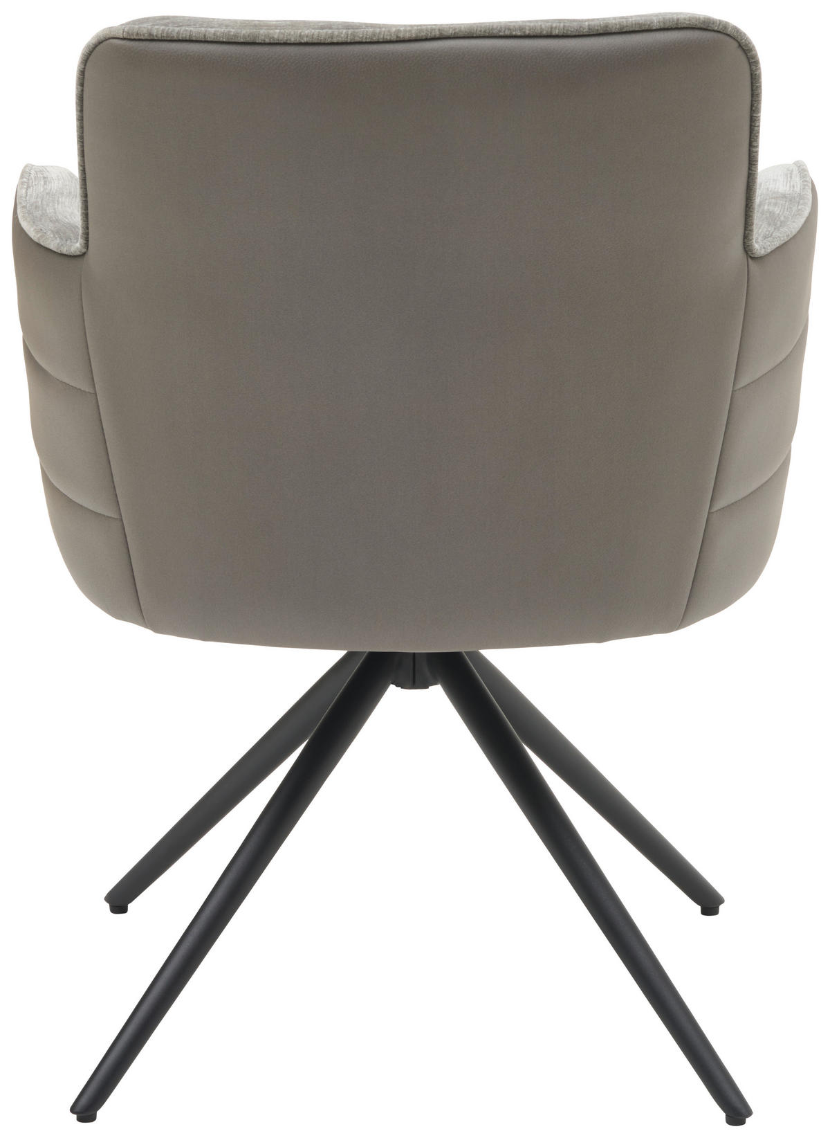 ARMLEHNSTUHL  in Eisen Lederlook, Webstoff  - Schwarz/Grau, KONVENTIONELL, Textil/Metall (58/82/64cm) - MID.YOU