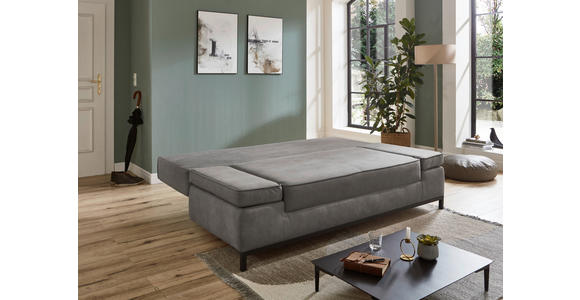 SCHLAFSOFA  mit Mikrofaser Hellgrau  - Hellgrau/Schwarz, KONVENTIONELL, Kunststoff/Textil (202/90/97cm) - Carryhome