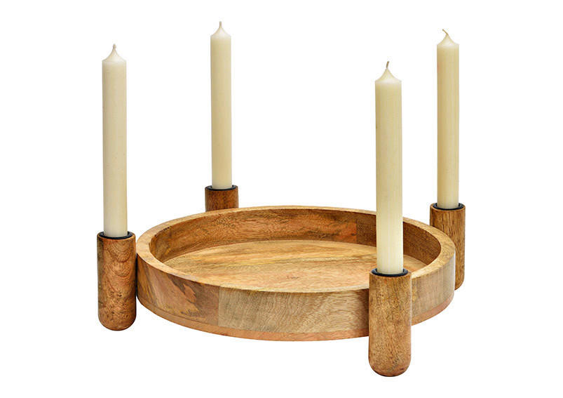 ADVENTSKERZENHALTER - Braun, Basics, Holz (37/9/37cm) - X-Mas