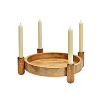 ADVENTSKERZENHALTER - Braun, Basics, Holz (37/9/37cm) - X-Mas