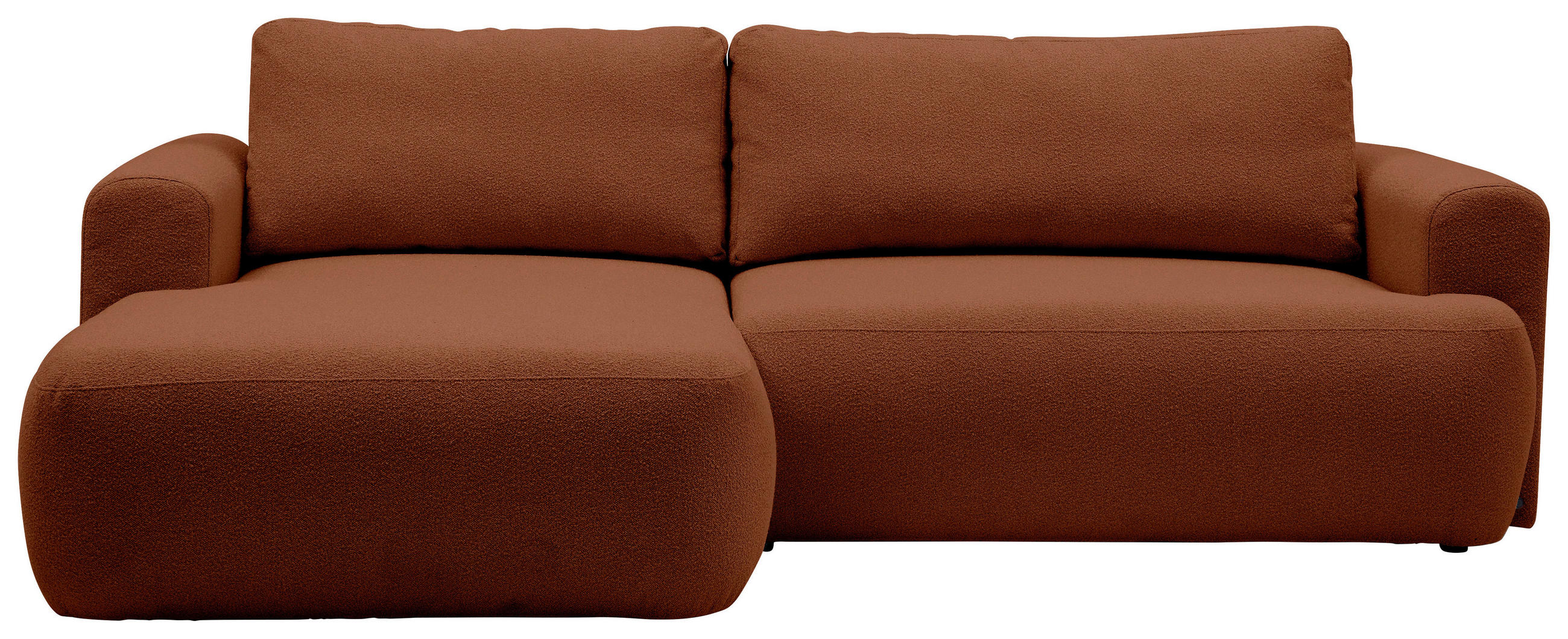 ECKSOFA Rostfarben Bouclé Rückenkissen, Rücken echt  - Rostfarben/Schwarz, KONVENTIONELL, Kunststoff/Textil (170/257cm) - Tom Tailor