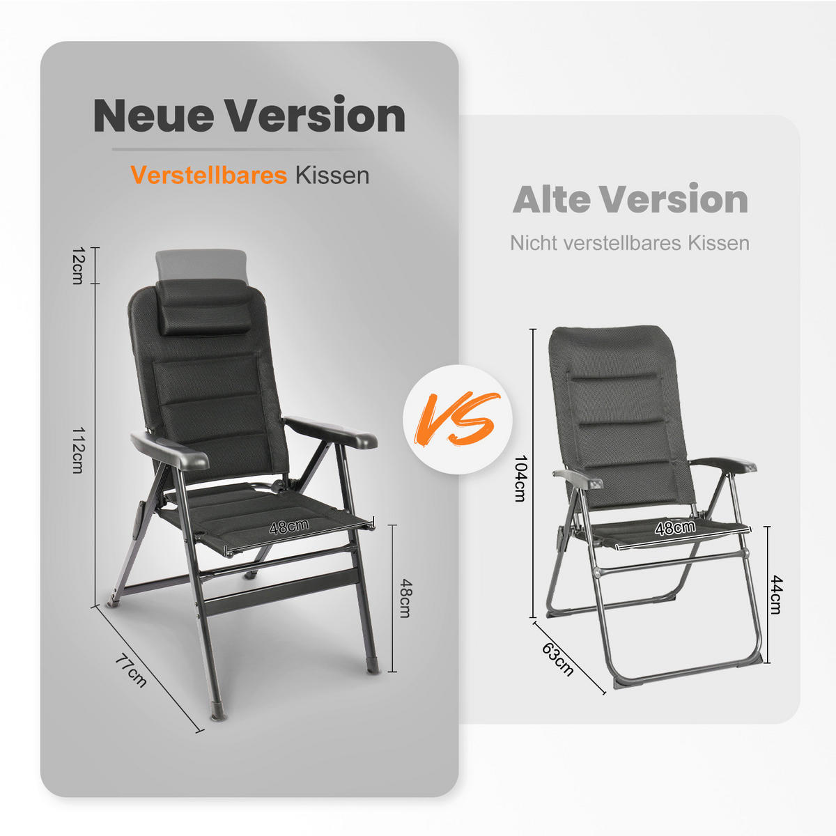 CAMPINGSESSEL-SET - Schieferfarben/Schwarz, Basics, Textil/Metall (62/112/77cm) - Modante