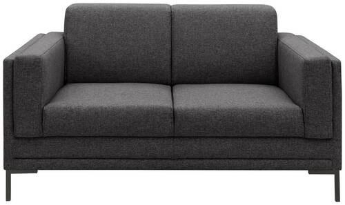 2-SITZER-SOFA in Webstoff Anthrazit - Anthrazit/Silberfarben, Design, Textil/Metall (155/82/90cm) - LOOKS by W.Joop