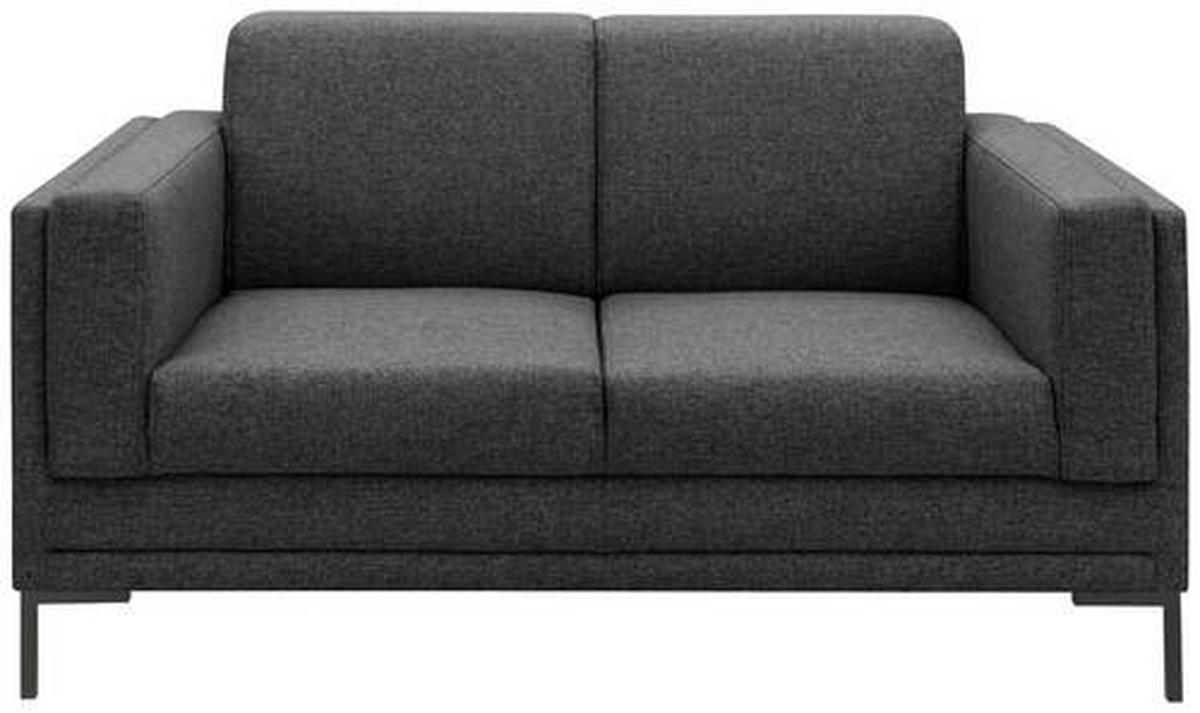 2-SITZER-SOFA in Webstoff Anthrazit  - Anthrazit/Silberfarben, Design, Textil/Metall (155/82/90cm) - LOOKS by W.Joop