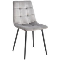 STUHL Samt Grau  - Grau, MODERN, Textil/Metall (44/87/54cm) - P & B