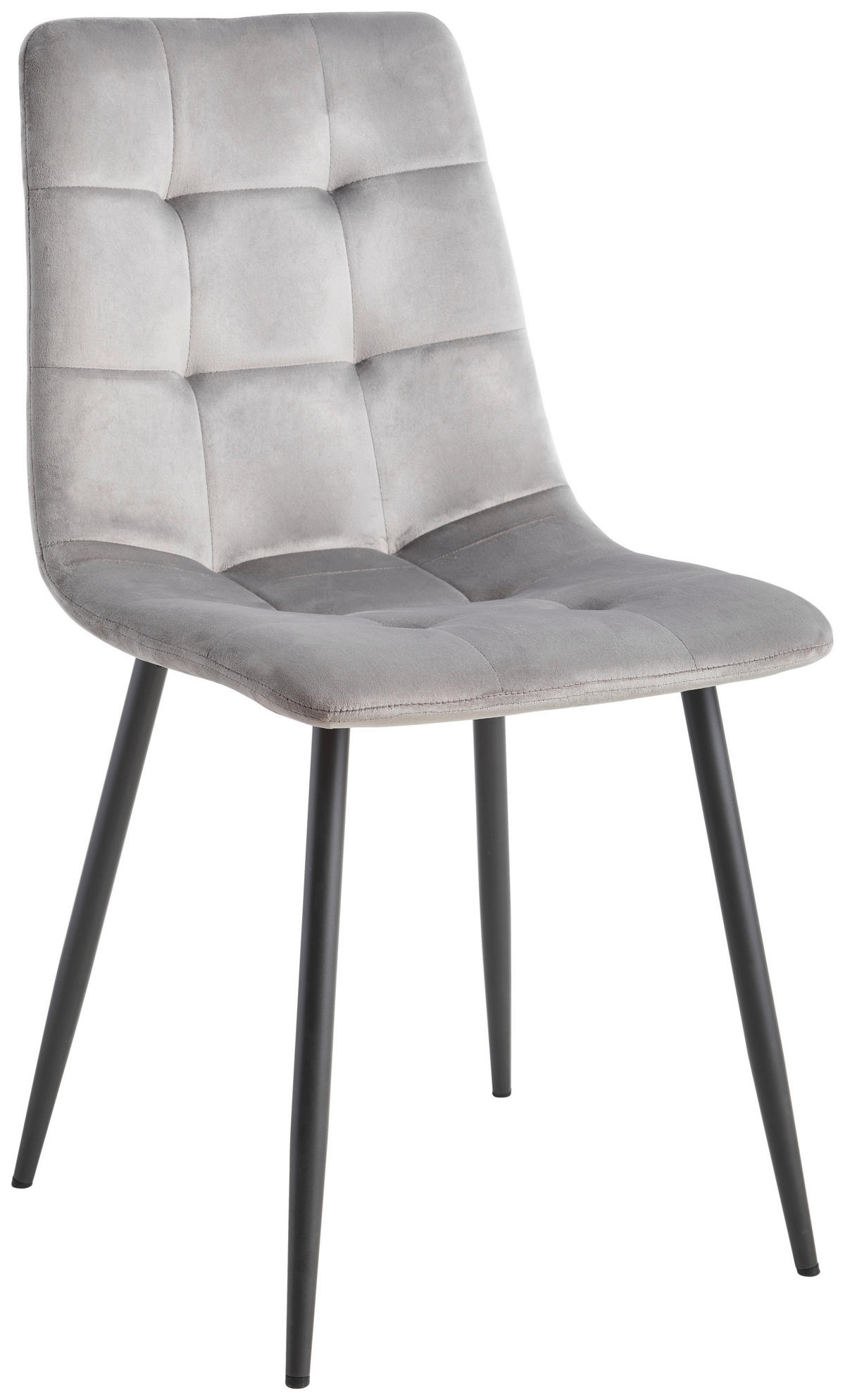 STUHL Samt Grau  - Grau, MODERN, Textil/Metall (44/87/54cm) - P & B