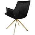 ARMLEHNSTUHL  Stoffauswahl, Sitzfläche 360° drehbar, automatische Rückholfunktion Samt  - Goldfarben/Schwarz, Design, Textil/Metall (59/89,5/63cm) - Novel