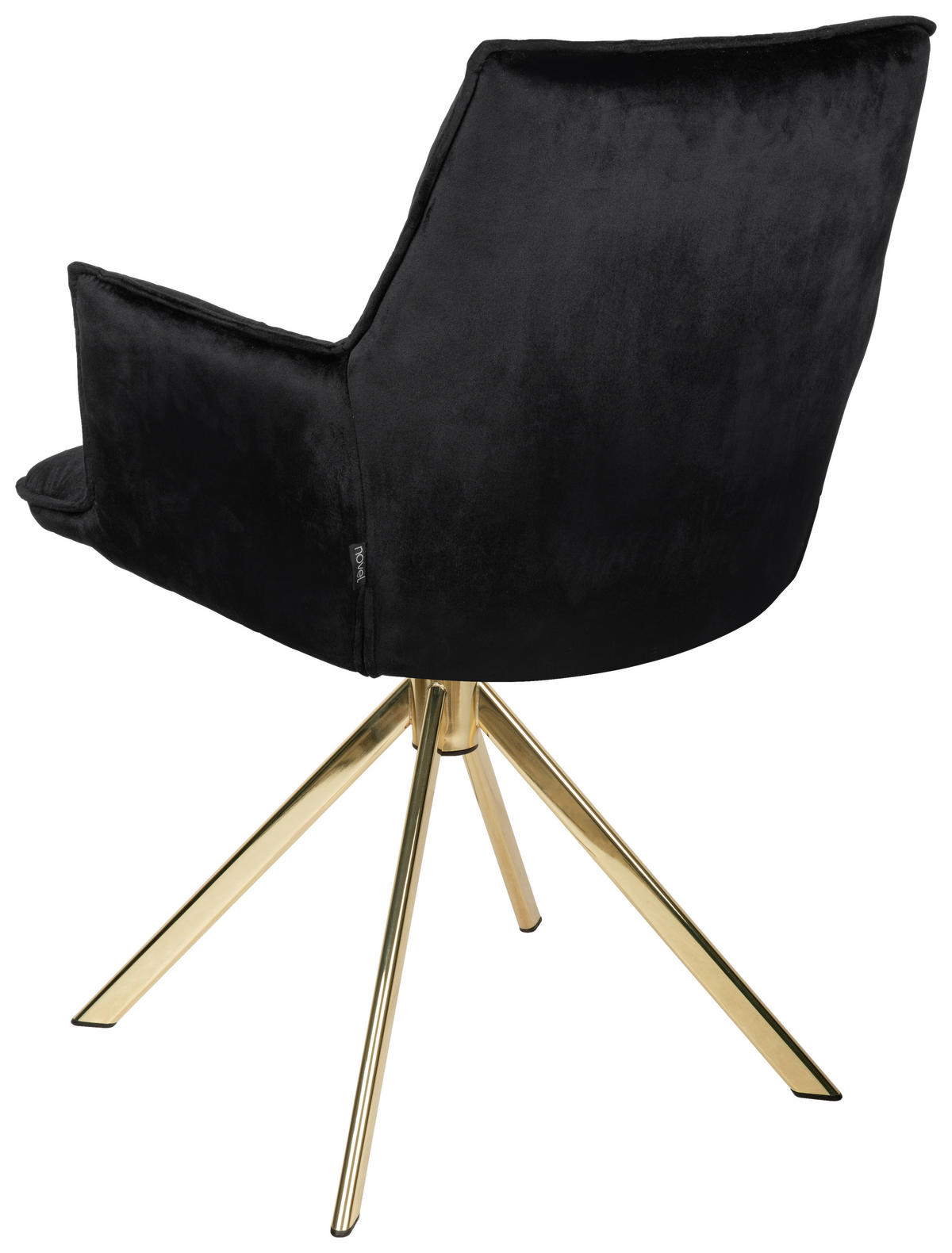 ARMLEHNSTUHL  in Edelstahl Samt  - Goldfarben/Schwarz, Design, Textil/Metall (59/89,5/63cm) - Novel