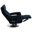 RELAXSESSEL in Leder Dunkelblau  - Edelstahlfarben/Dunkelblau, Design, Leder/Metall (78/112/85cm) - Cantus