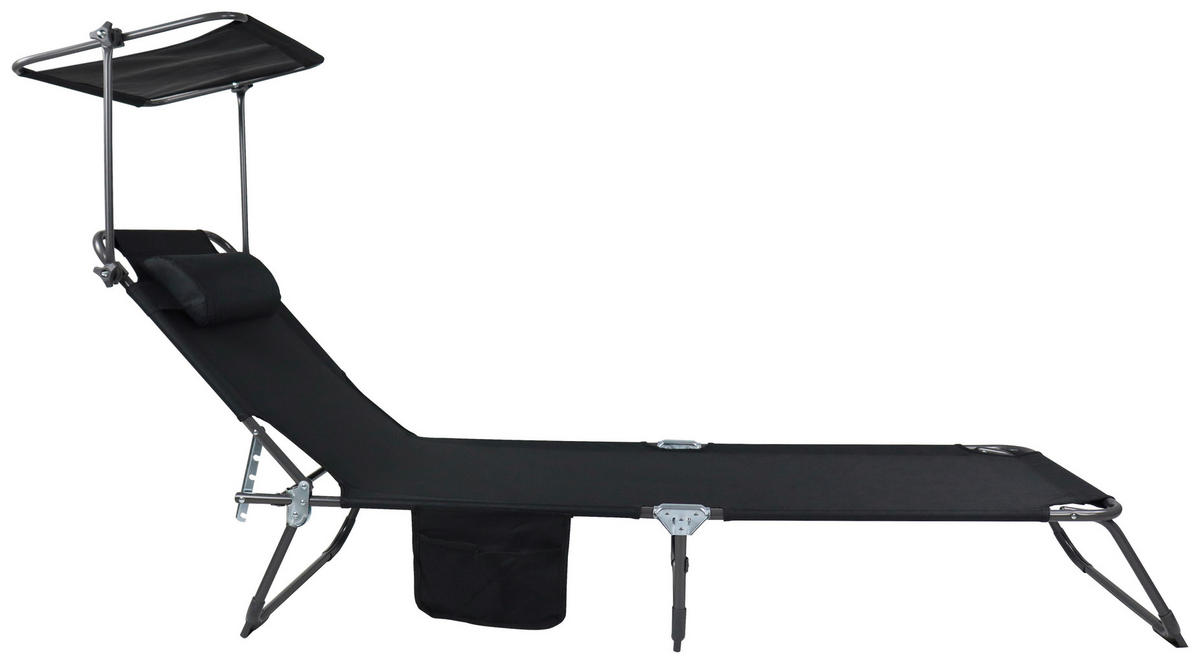 GARTENLIEGE 55/24/185 cm  - Anthrazit/Schwarz, Modern, Kunststoff/Textil (55/24/185cm) - Ambia Garden