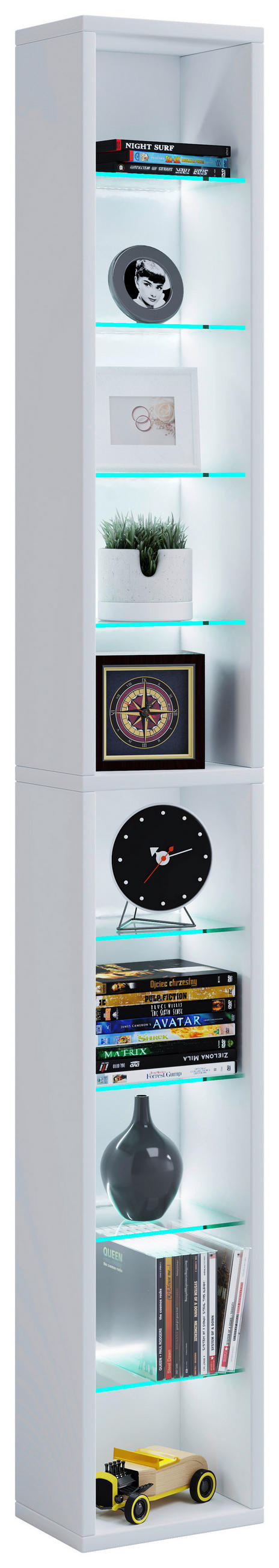 WANDREGAL 21/152/14 cm  - Weiss, Design, Glas/Holzwerkstoff (21/152/14cm) - MID.YOU
