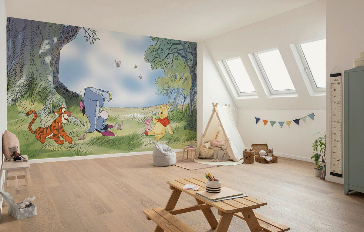 FOTOTAPETE WINNIE THE POOH FRIENDLY DAY  - Naturfarben, Design, Textil (500/250cm) - Disney