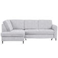 ECKSOFA Hellgrau Chenille  inkl. Bettkasten, Schlaffunktion, Rücken echt  - Hellgrau/Schwarz, MODERN, Holz/Textil (184/241cm) - Carryhome