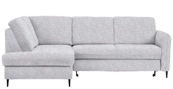 ECKSOFA Hellgrau Chenille  inkl. Bettkasten, Schlaffunktion, Rücken echt  - Hellgrau/Schwarz, MODERN, Holz/Textil (184/241cm) - Carryhome