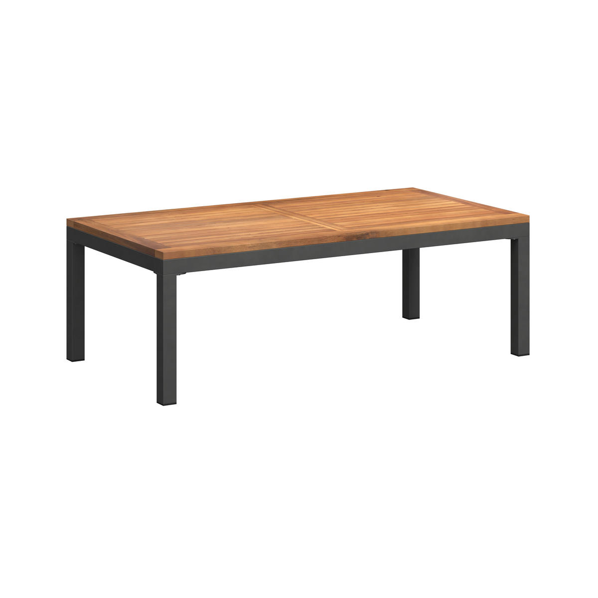 LOUNGEGARNITUR   191/72/75 cm Akazie vollmassiv Aluminium  - Schwarz/Akaziefarben, MODERN, Holz/Textil (191/72/75cm) - Ambia Garden