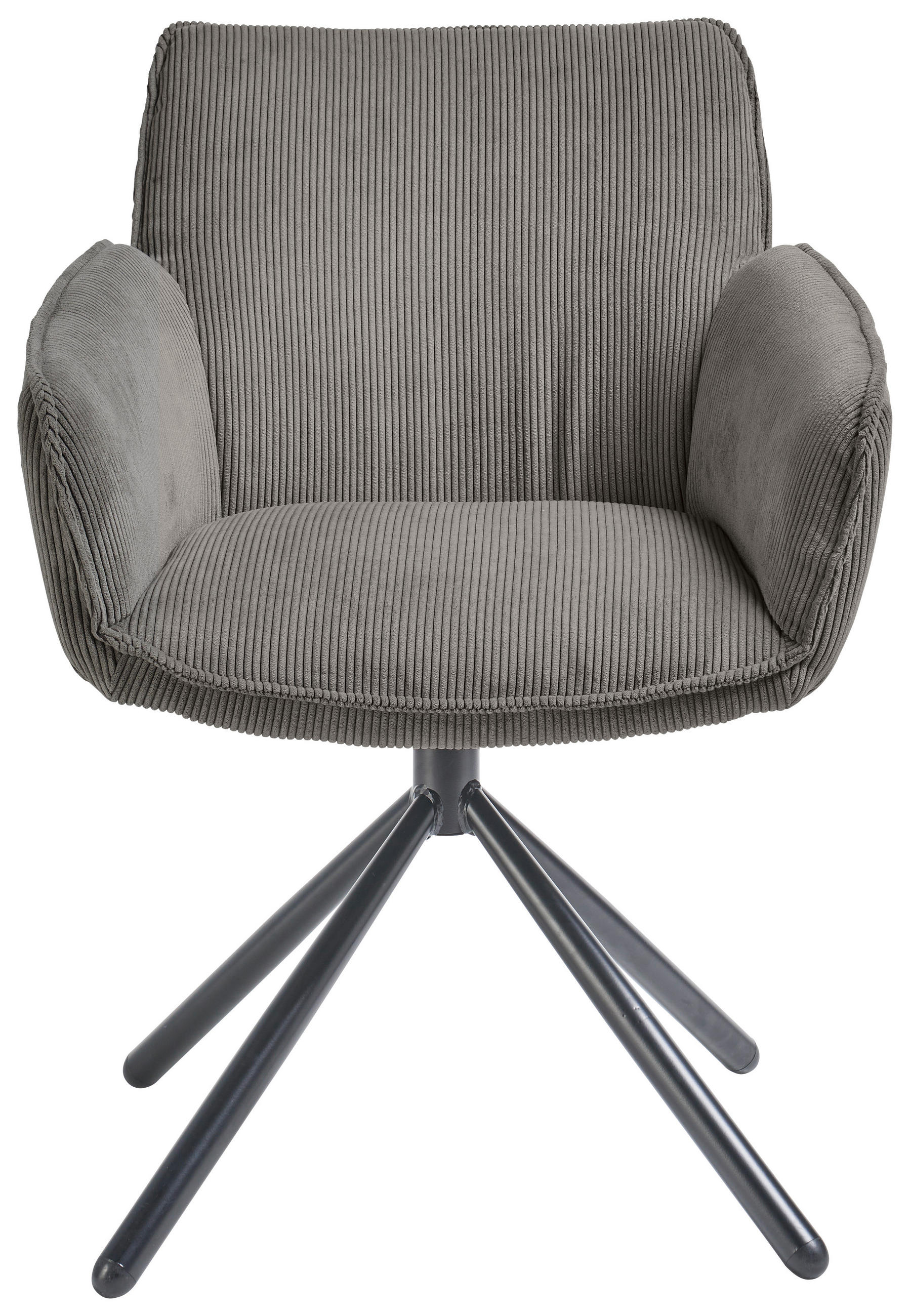 ARMLEHNSTUHL  in Cord  - Schwarz/Grau, Design, Textil/Metall (60/84/65cm) - SetOne by Musterring