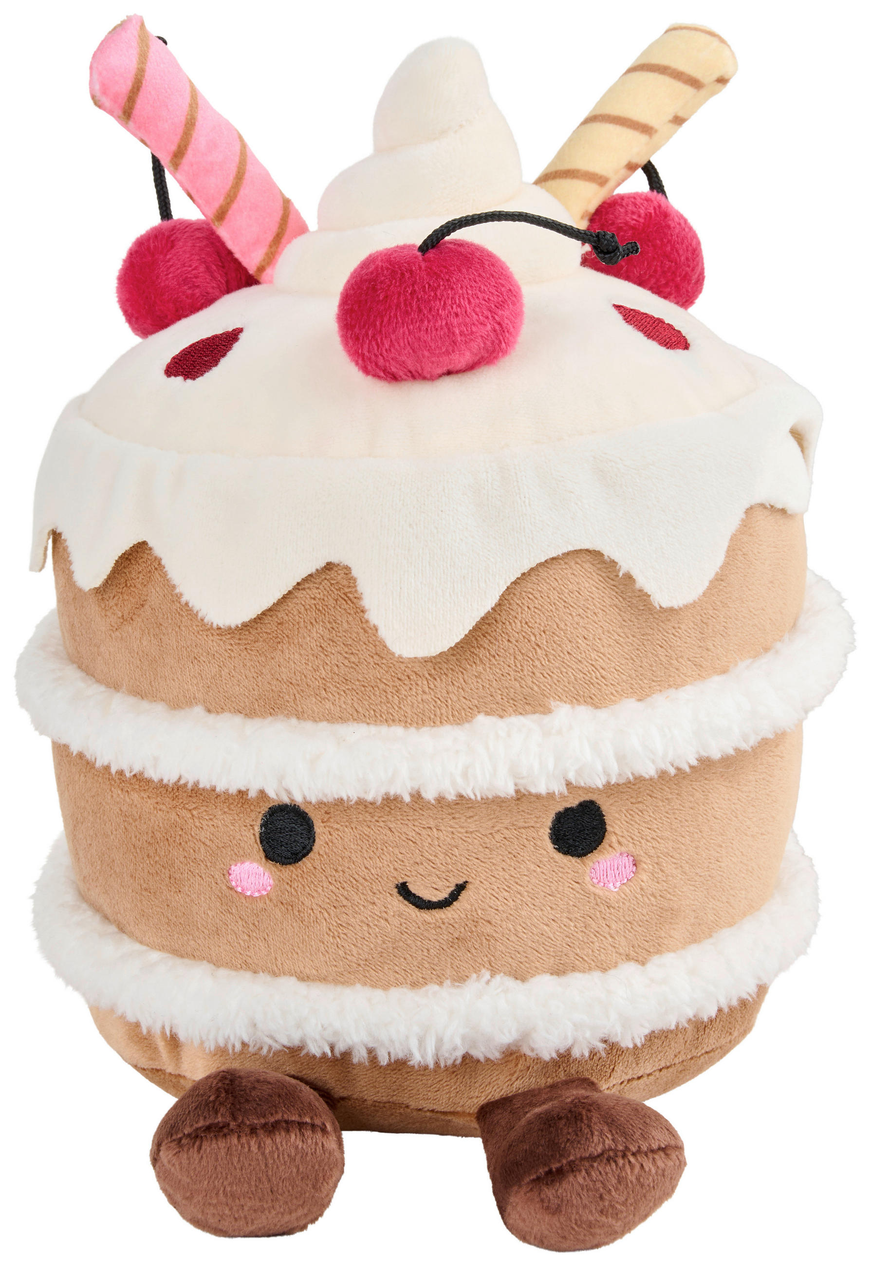 PLYSCHFIGUR Sweet Törtchen  - vit/röd, textil (15/19/17cm) - Patinio
