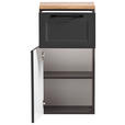 UNTERSCHRANK 40/84/35 cm - Eiche Wotan/Schwarz, KONVENTIONELL, Holzwerkstoff/Kunststoff (40/84/35cm) - Xora