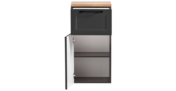 UNTERSCHRANK 40/84/35 cm - Eiche Wotan/Schwarz, KONVENTIONELL, Holzwerkstoff/Kunststoff (40/84/35cm) - Xora