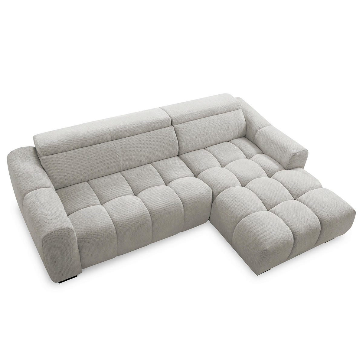 ECKSOFA  Webstoff Greige  - Greige/Schwarz, Design, Kunststoff/Textil (274/177cm) - Livetastic