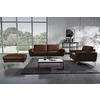 3-SITZER-SOFA Echtleder Dunkelbraun  - Chromfarben/Dunkelbraun, Design, Leder/Metall (207/85/92cm) - Livetastic