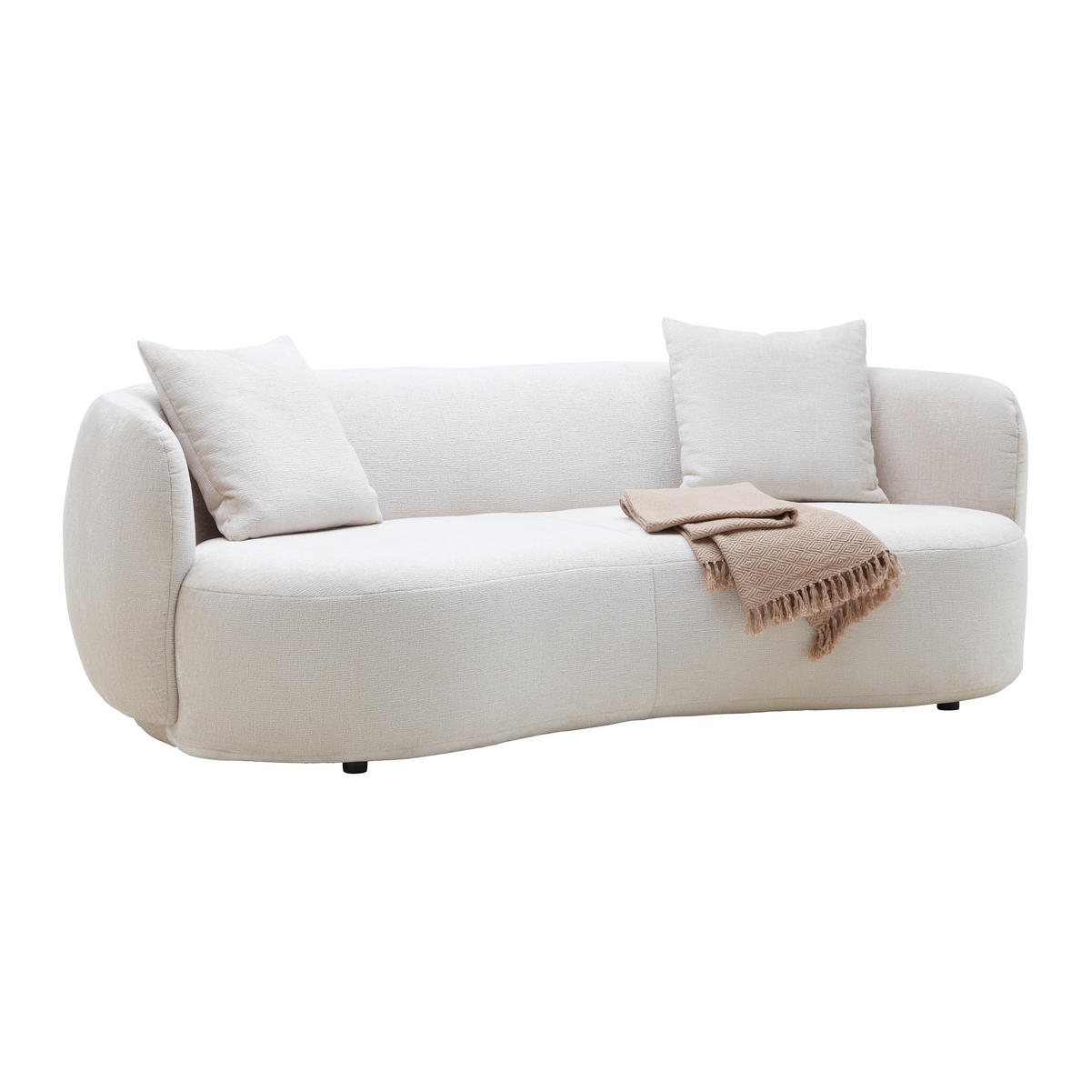 BIG SOFFA i chenille beige  - beige/svart, Modern, textil/plast (235/72/110cm) - MID.YOU