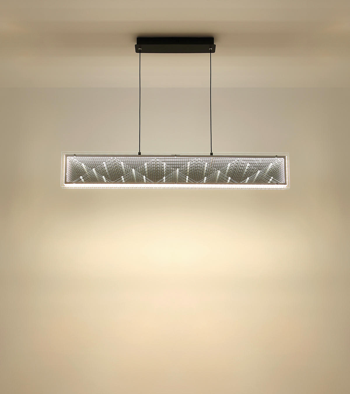 LED-HÄNGELEUCHTE 113/8/120 cm  - Klar/Chromfarben, Design, Glas/Kunststoff (113/8/120cm) - Globo