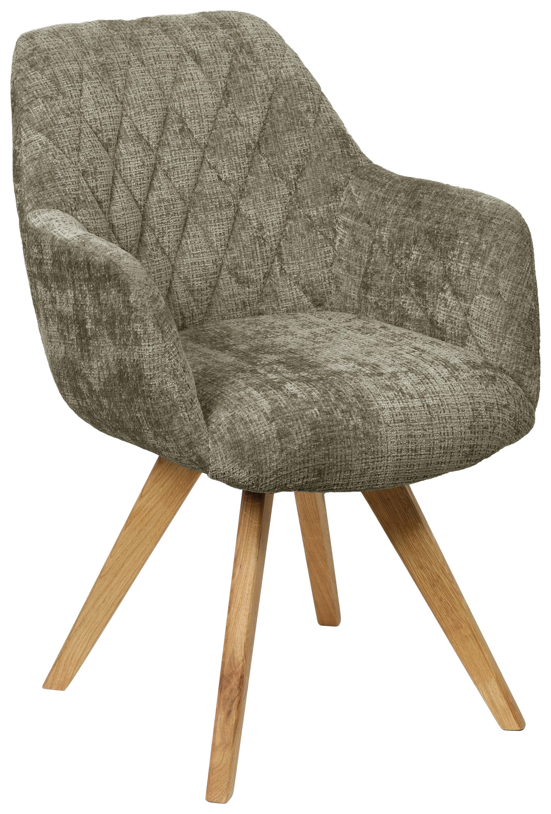 ARMLEHNSTUHL  in Webstoff  - Naturfarben/Grün, KONVENTIONELL, Holz/Textil (61/64/58cm) - Linea Natura