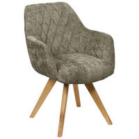 ARMLEHNSTUHL in Holz, Textil Grün  - Naturfarben/Grün, KONVENTIONELL, Holz/Textil (61/64/58cm) - Linea Natura