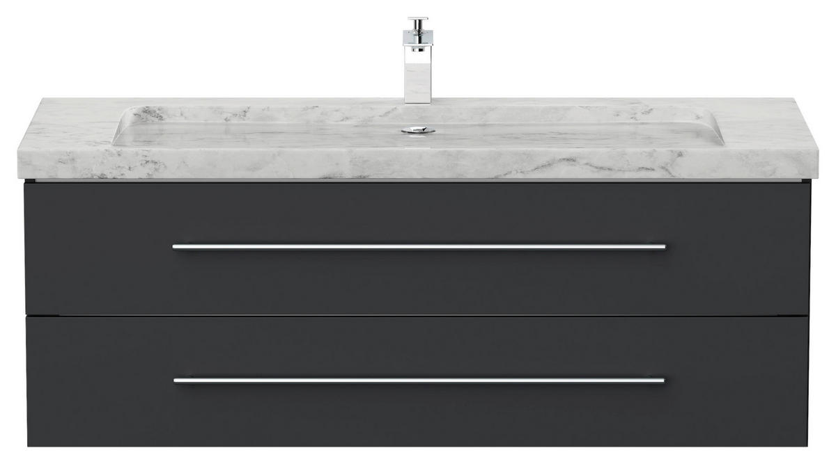 WASCHTISCHKOMBI 130 cm  - Graphitfarben, Basics, Holzwerkstoff/Stein (130cm) - MID.YOU