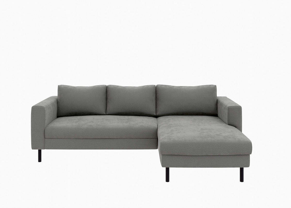ECKSCHLAFSOFA  mit Rücken echt, Armteil links, Armteil rechts Struktur Anthrazit  - Anthrazit/Schwarz, MODERN, Textil/Metall (232/161cm) - Trendmanufaktur