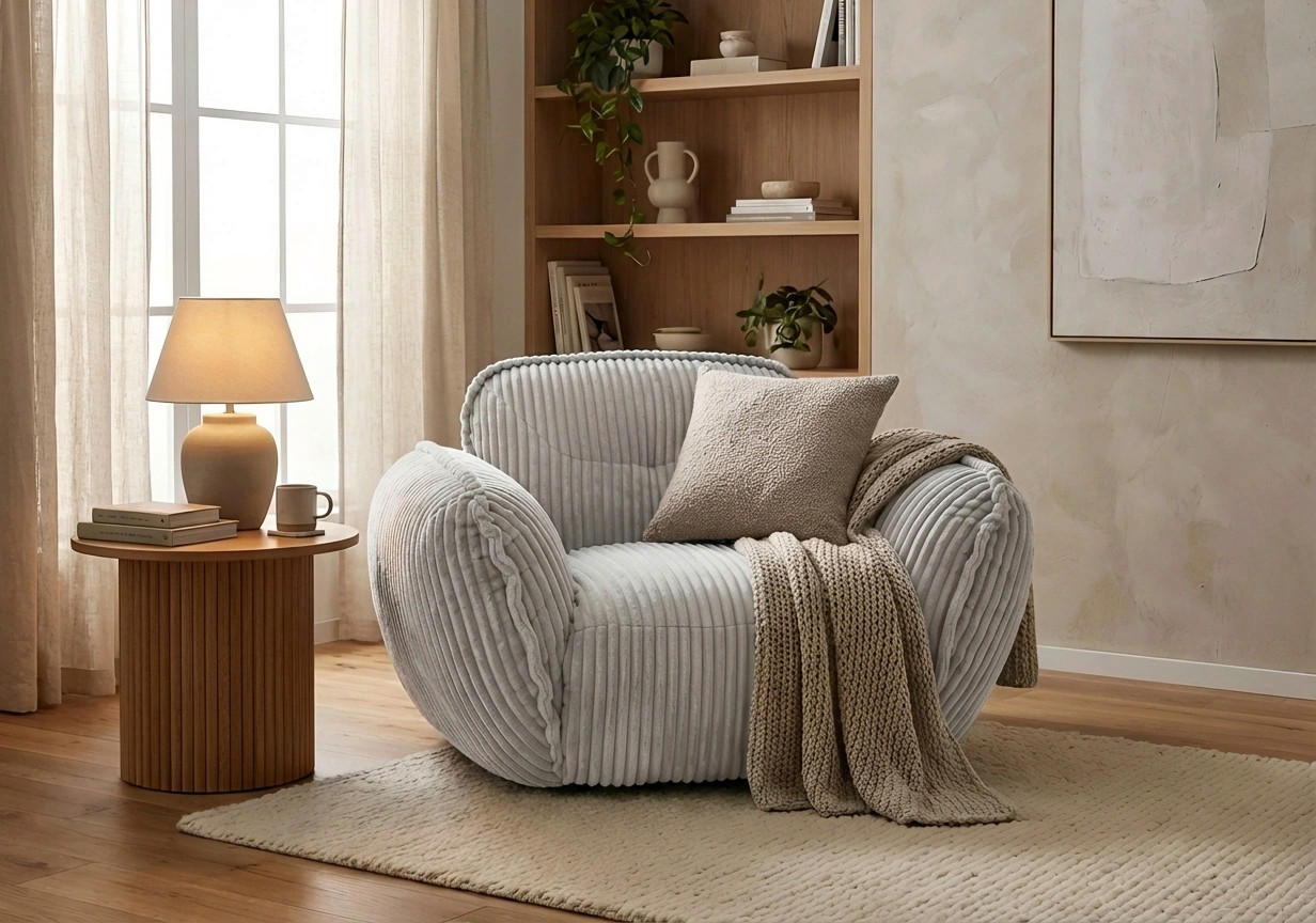 SESSEL in Cord Silberfarben  - Silberfarben/Schwarz, MODERN, Kunststoff/Textil (123/87/120cm) - Trendmanufaktur