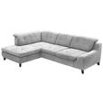 ECKSOFA in Chenille Grau  - Schwarz/Grau, KONVENTIONELL, Textil/Metall (200/281cm) - Carryhome