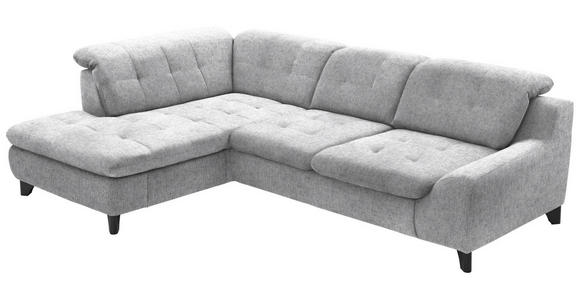 ECKSOFA in Chenille Grau  - Schwarz/Grau, KONVENTIONELL, Textil/Metall (200/281cm) - Carryhome