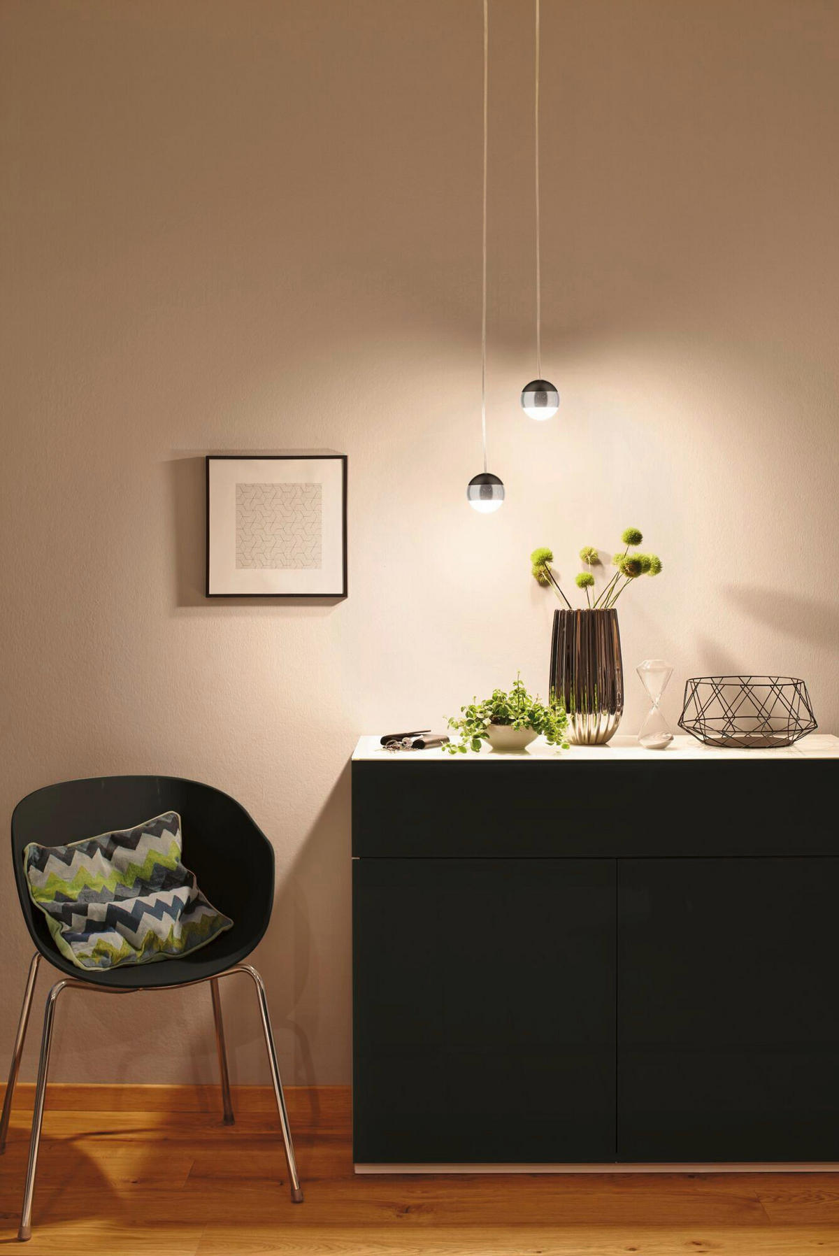 SCHIENENSYSTEM-HÄNGELEUCHTE URail 8,7/130 cm   - Chromfarben/Schwarz, KONVENTIONELL, Kunststoff/Metall (8,7/130cm) - Paulmann