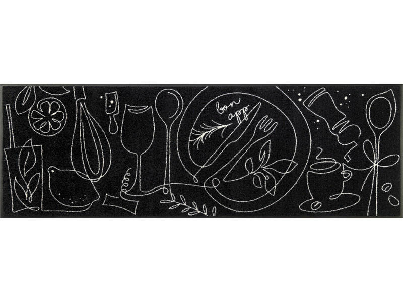 BĚHOUN DO KUCHYNĚ, 60/180 cm, černá - černá, Konvenční, textil/plast (60/180cm) - Esposa
