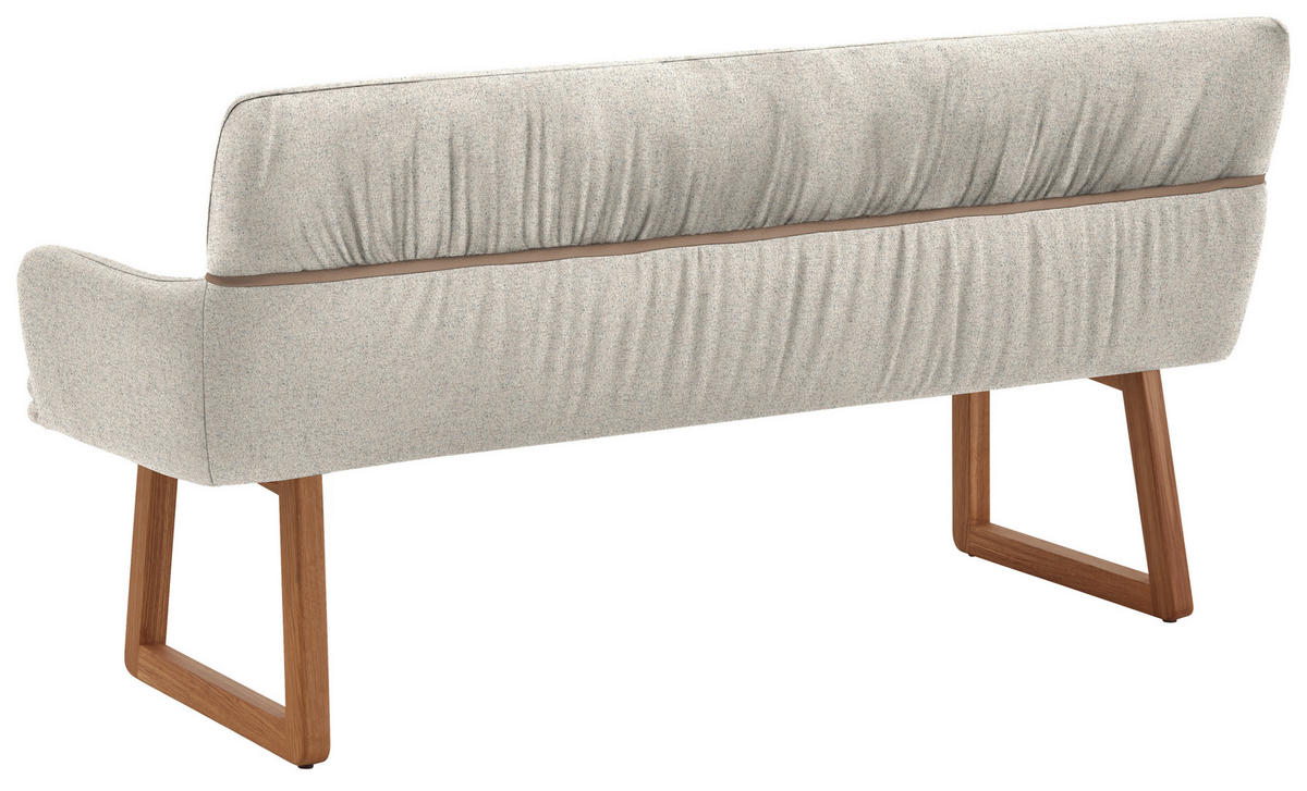 SITZBANK 200/86/68 cm Mikrofaser Grau Wildeiche massiv  - Wildeiche/Grau, Design, Holz/Textil (200/86/68cm) - Valdera