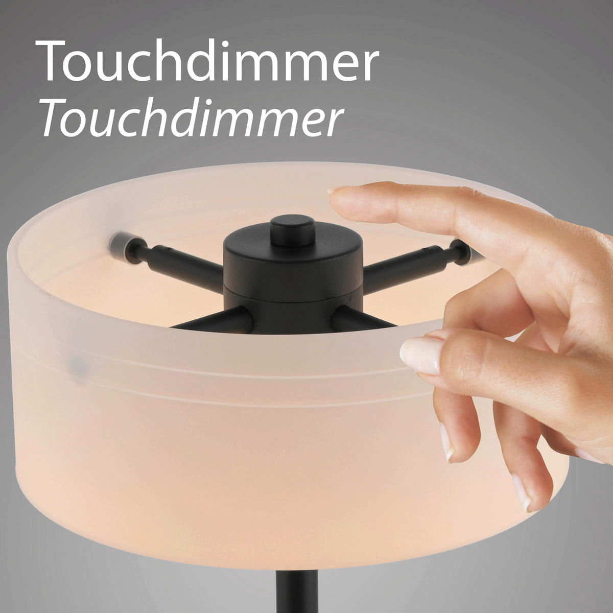 LED-TISCHLEUCHTE Marika 20/20/33 cm  - Schwarz, Design, Glas/Kunststoff (20/20/33cm) - Paul Neuhaus