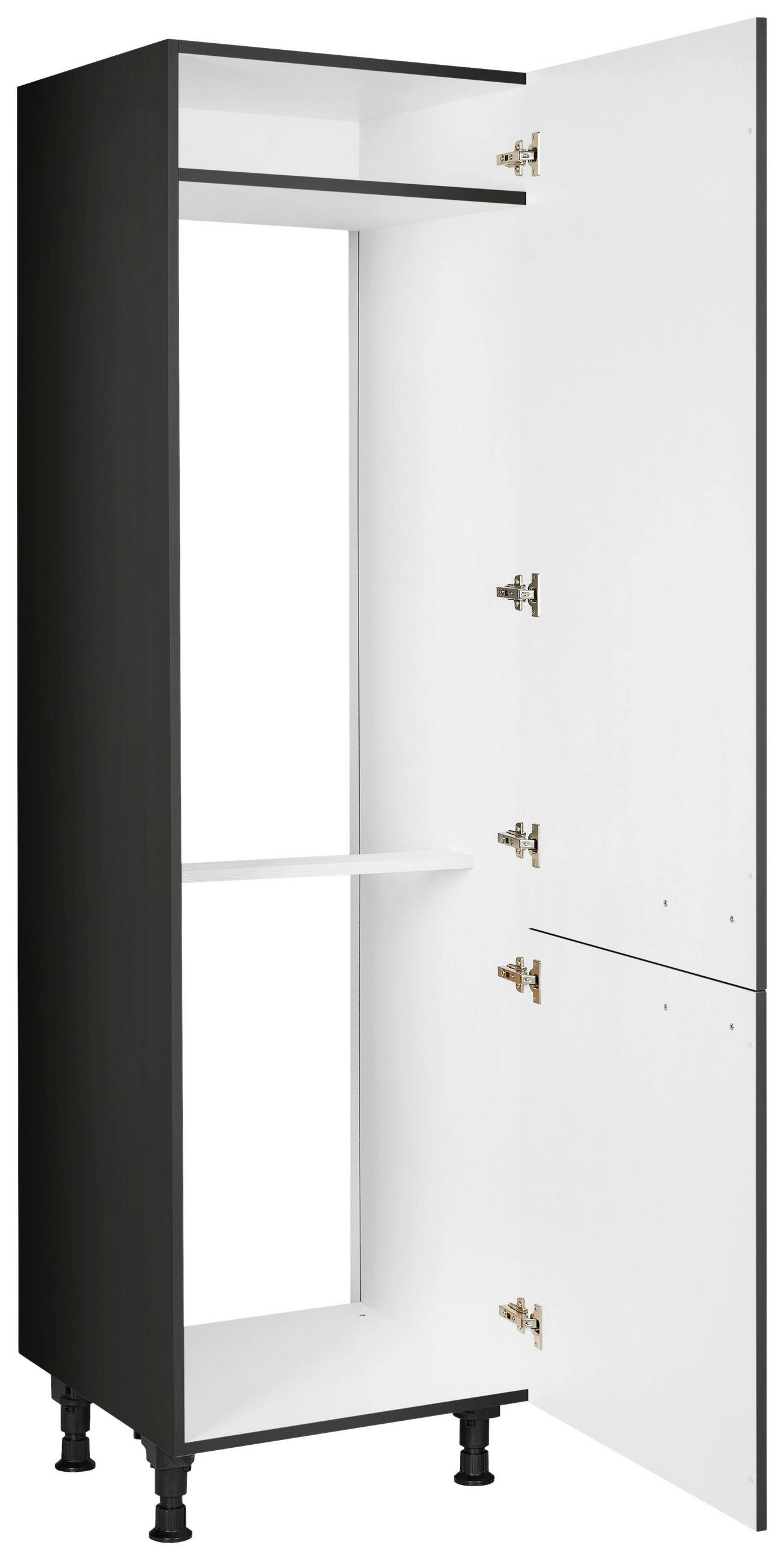 GERÄTEUMBAUSCHRANK 60/216,6/58 cm  in Schwarz  - Edelstahlfarben/Schwarz, MODERN, Holzwerkstoff/Metall (60/216,6/58cm) - Nobilia