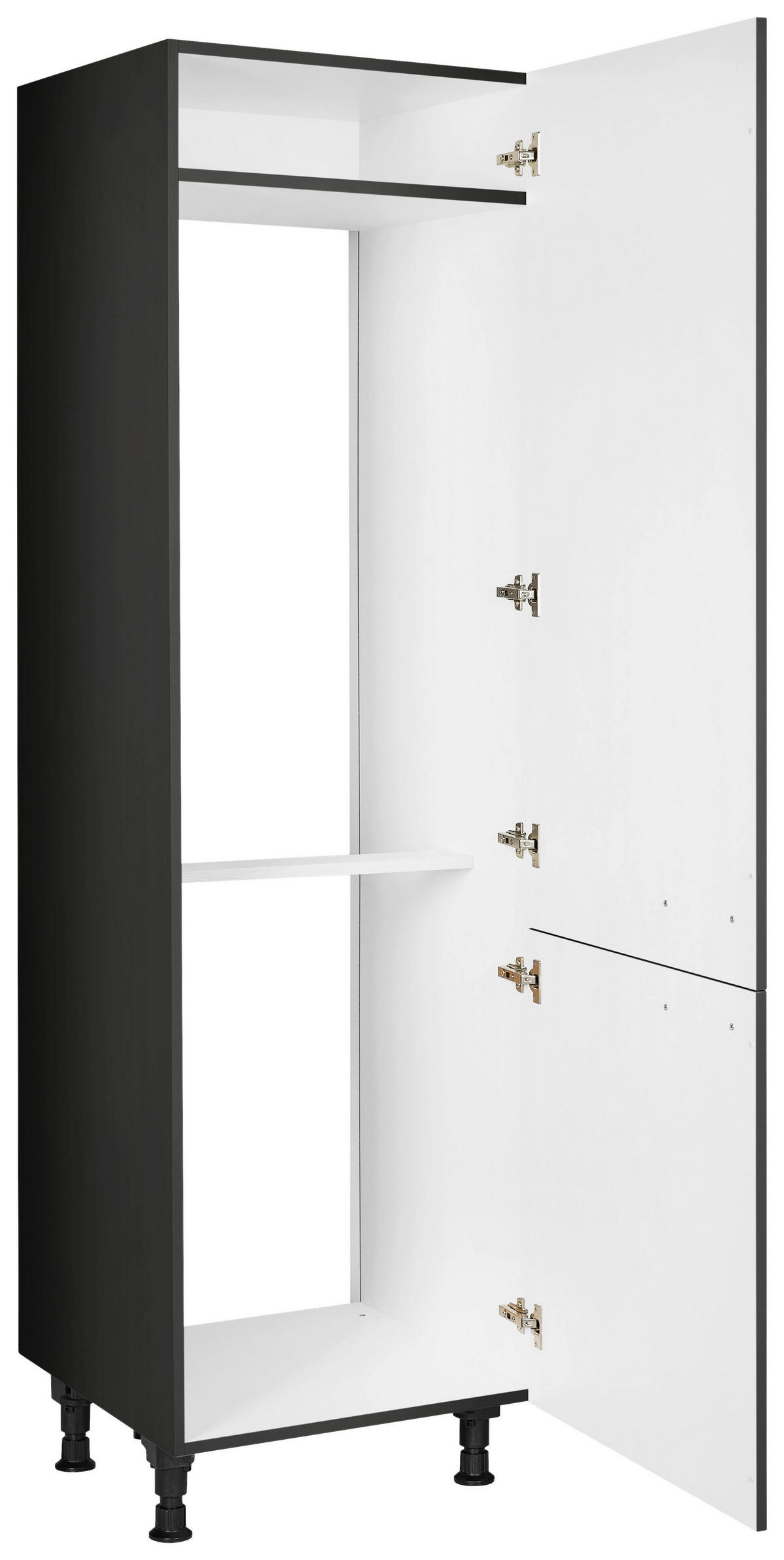 GERÄTEUMBAUSCHRANK 60/216,6/58 cm  in Schwarz  - Edelstahlfarben/Schwarz, MODERN, Holzwerkstoff/Metall (60/216,6/58cm) - Nobilia