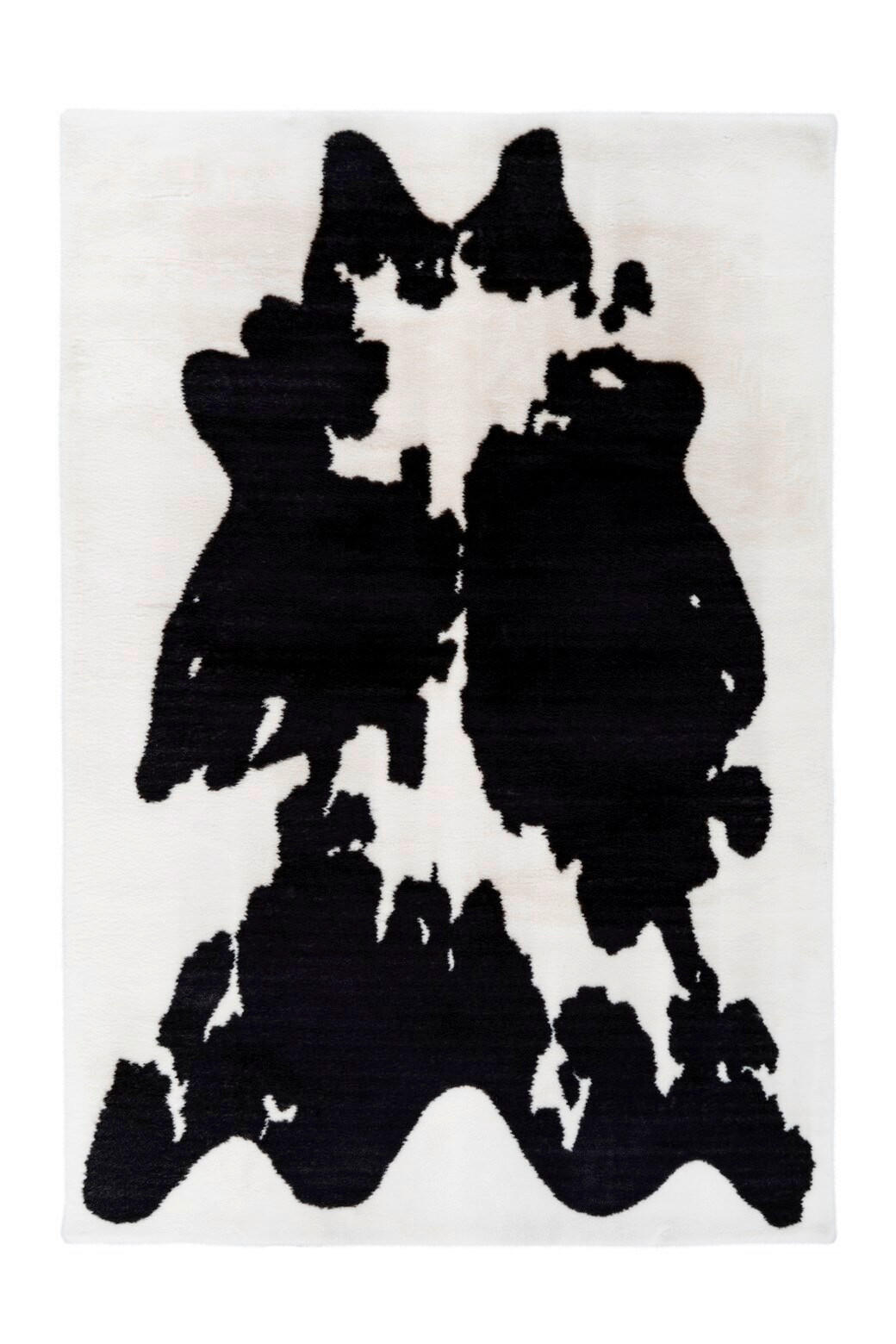HOCHFLORTEPPICH 160/230 cm Rabbit Animal Schwarz/Weiß Schwarz, Weiß  - Schwarz/Weiß, KONVENTIONELL, Textil (160/230cm)