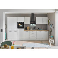 KÜCHENBLOCK 370 cm   in Weiß, Eiche Artisan  - Chromfarben/Weiß, Basics, Holzwerkstoff/Metall (370cm) - MID.YOU