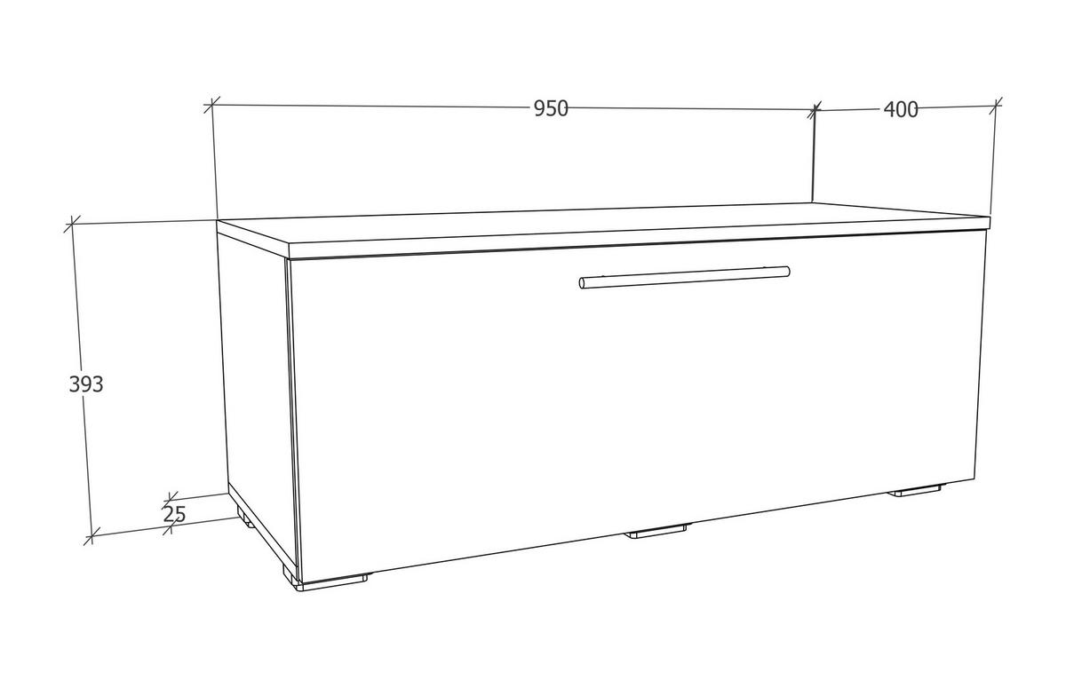 LOWBOARD  in 95/39/40 cm  - Anthrazit/Alufarben, MODERN, Holzwerkstoff/Kunststoff (95/39/40cm) - MID.YOU