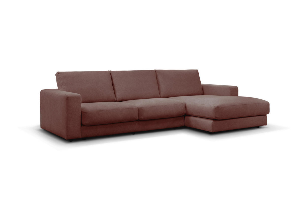 ECKSOFA VIGO Rot  - Rot/Schwarz, Design, Textil (303cm) - MID.YOU