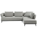 ECKSOFA Palio in Flachgewebe Hellgrau  302/237 cm  - Hellgrau/Schwarz, Design, Textil/Metall (302/237cm) - Dieter Knoll