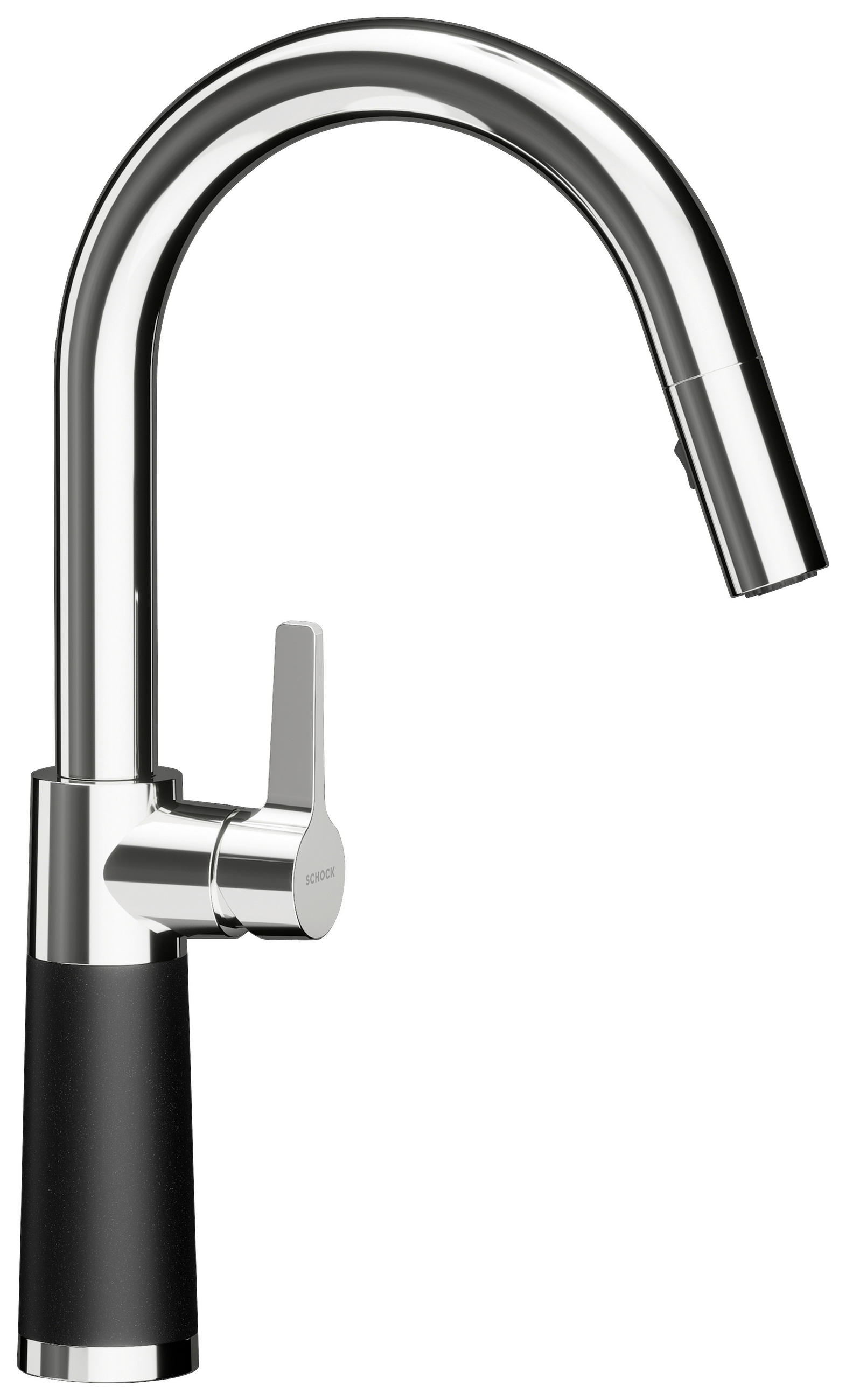 KÜCHENARMATUR 555120PUR  - Schwarz, Basics, Stein/Metall (5,2/37,7/20cm) - Schock