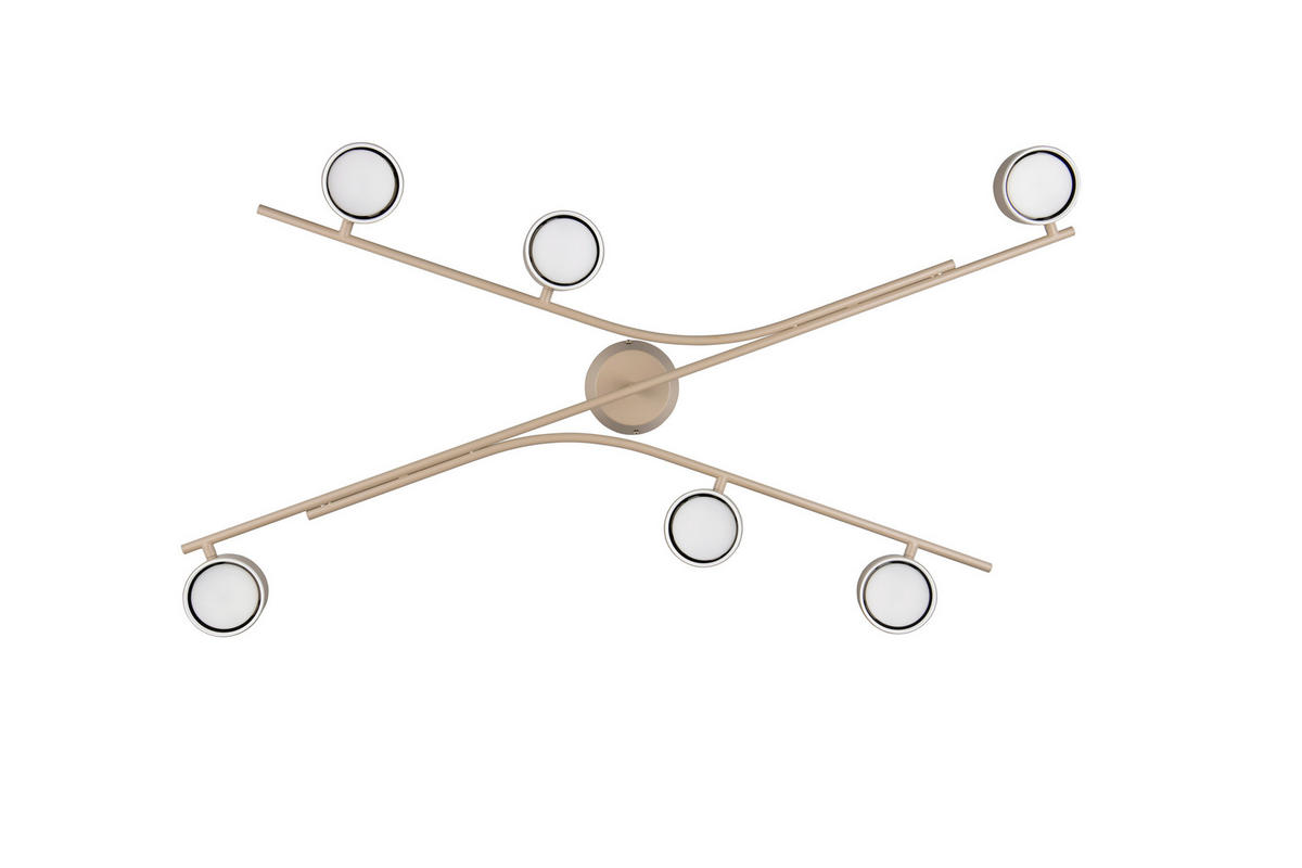 DECKENLEUCHTE Coda 113,5/75,5/11 cm   - Beige/Weiß, Design, Metall (113,5/75,5/11cm) - Trio Leuchten