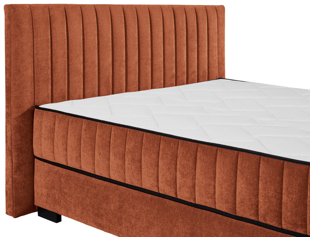 BOXBETT 160/200 cm  in Cognac  - Cognac/Schwarz, Modern, Holzwerkstoff/Kunststoff (160/200cm) - MID.YOU