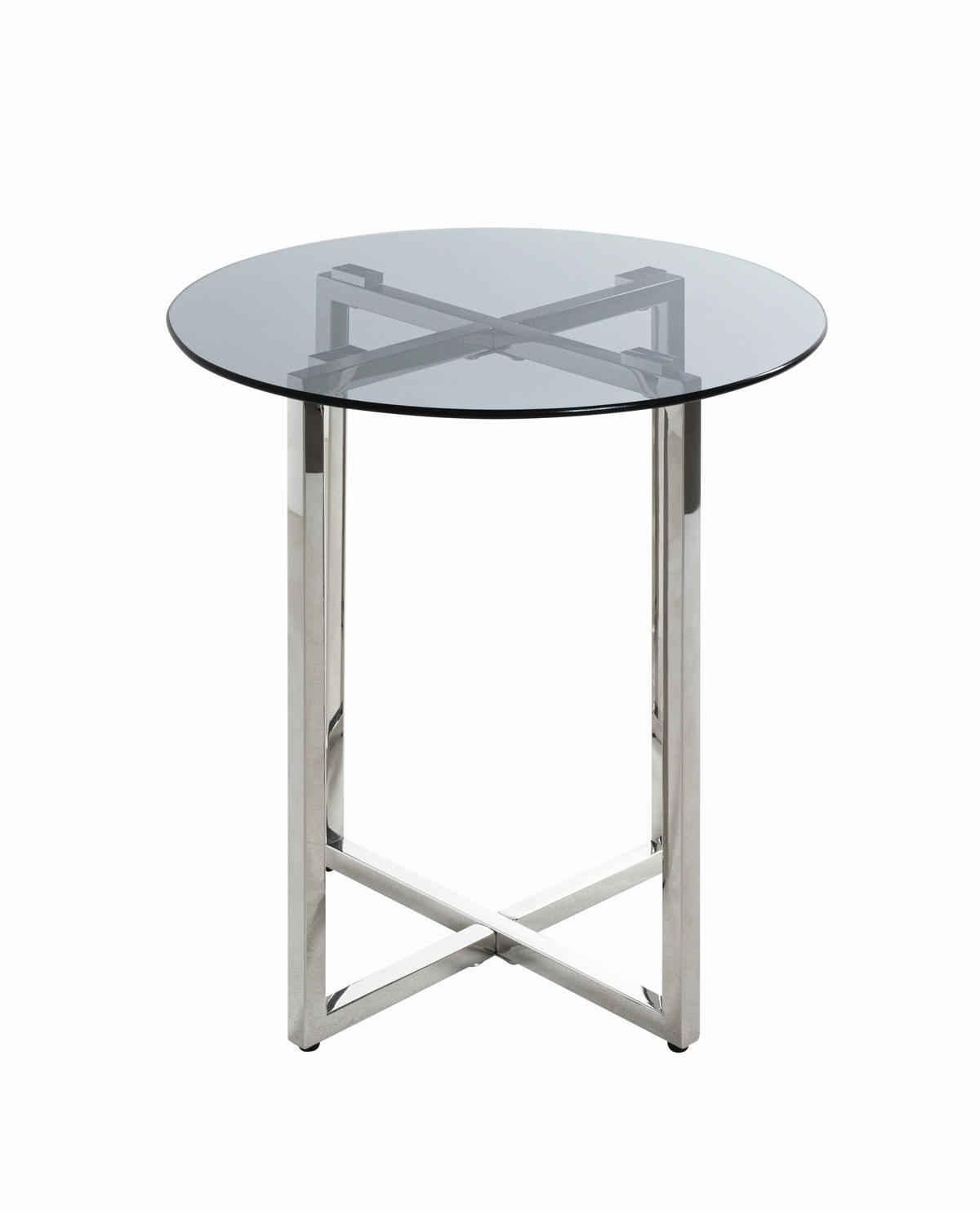 KLUB STOČIĆ  siva, boja nerđajućeg čelika  - siva/boja nerđajućeg čelika, Moderno, staklo/metal (50/50/55cm) - Hom`in