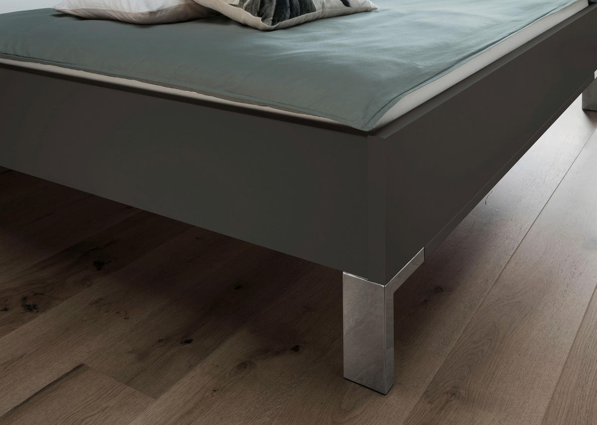 BETT 180/200 cm  in Dunkelgrau   - Dunkelgrau, Konventionell, Holzwerkstoff/Metall (180/200cm) - Venda